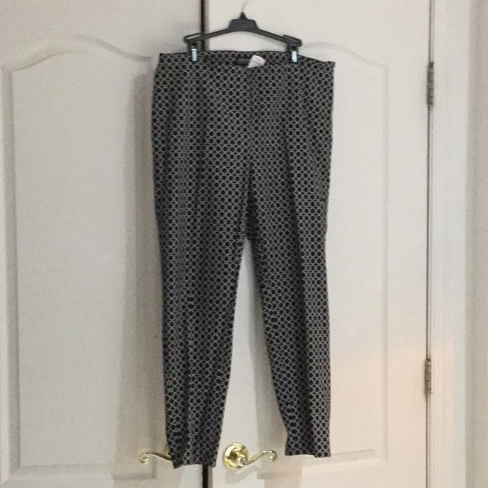 Context t 1x black white side zip stretch pant NWT